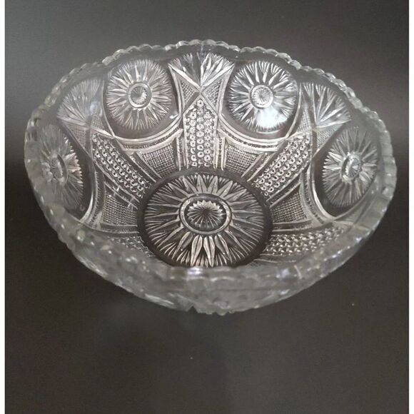 US Glass Spinning star serving bowl  clear 8 1/4 in  Holiday - Picture 1 of 10